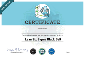 Lean Six Sigma Black Belt certificate