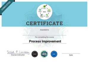 Process improvement course certificate