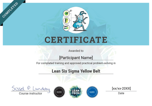 Yellow Belt certificate