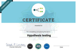 Hypothesis testing course certificate