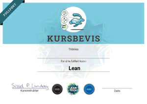 Kursbevis Lean kurs